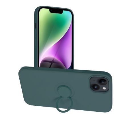 Silikónové púzdro Ring pre iPhone 14 Plus zelené